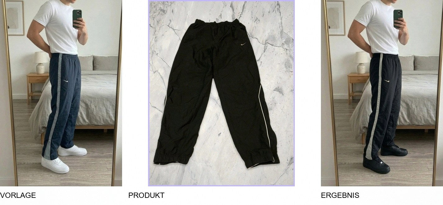 Nike Vintage Trackpants M 5-9-0-6 – getragenes Produktfoto