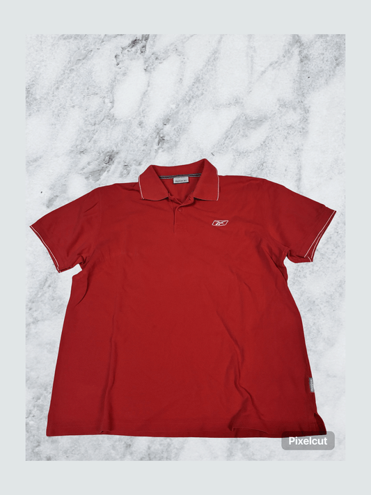 Vintage Reebok polo shirt mit Loch M 6461