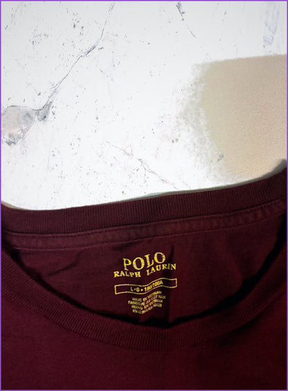 Vintage Polo Ralph Lauren Langarm Shirt Bordeauxrot L 6-0-7-0