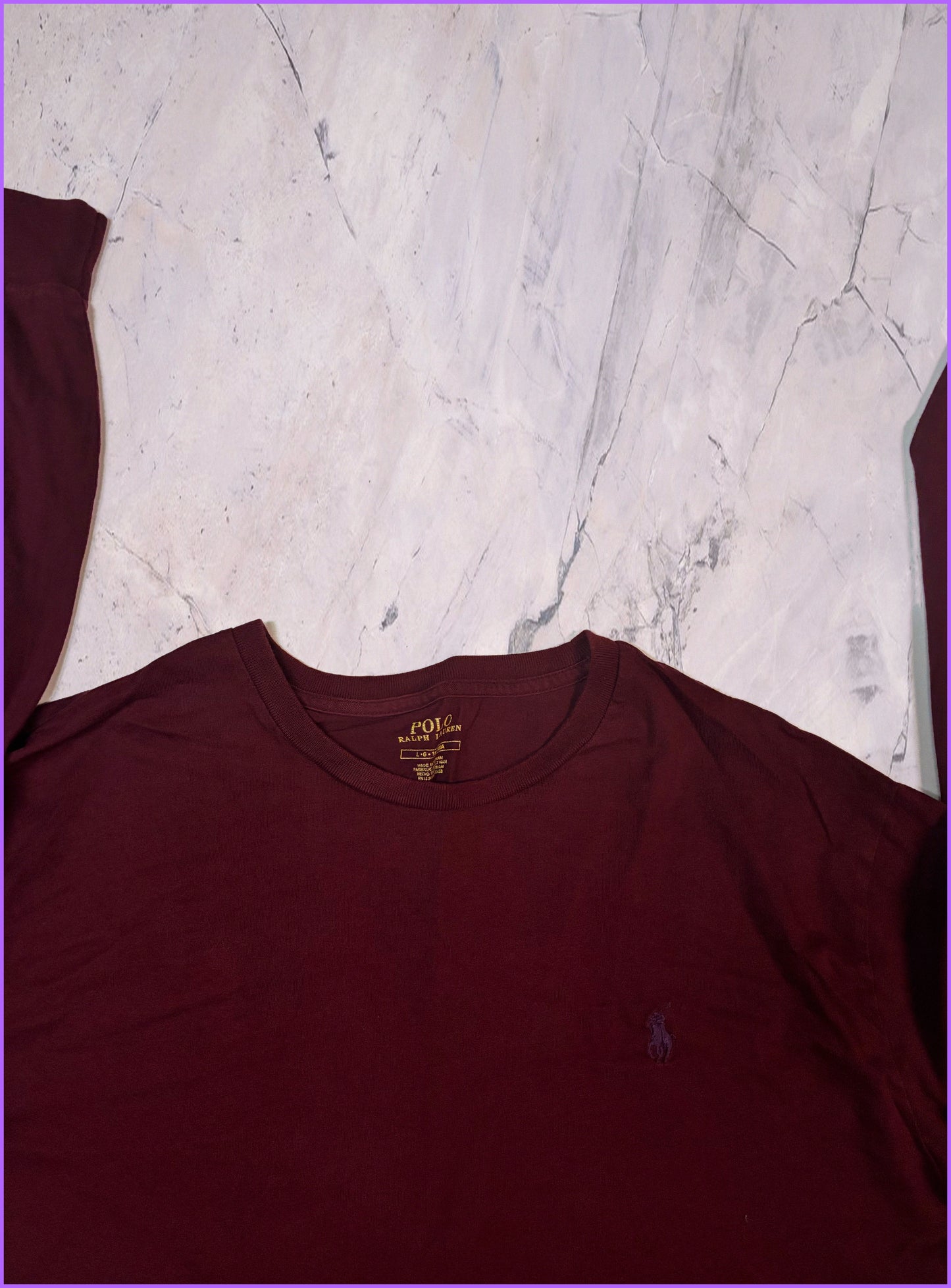 Vintage Polo Ralph Lauren Langarm Shirt Bordeauxrot L 6-0-7-0