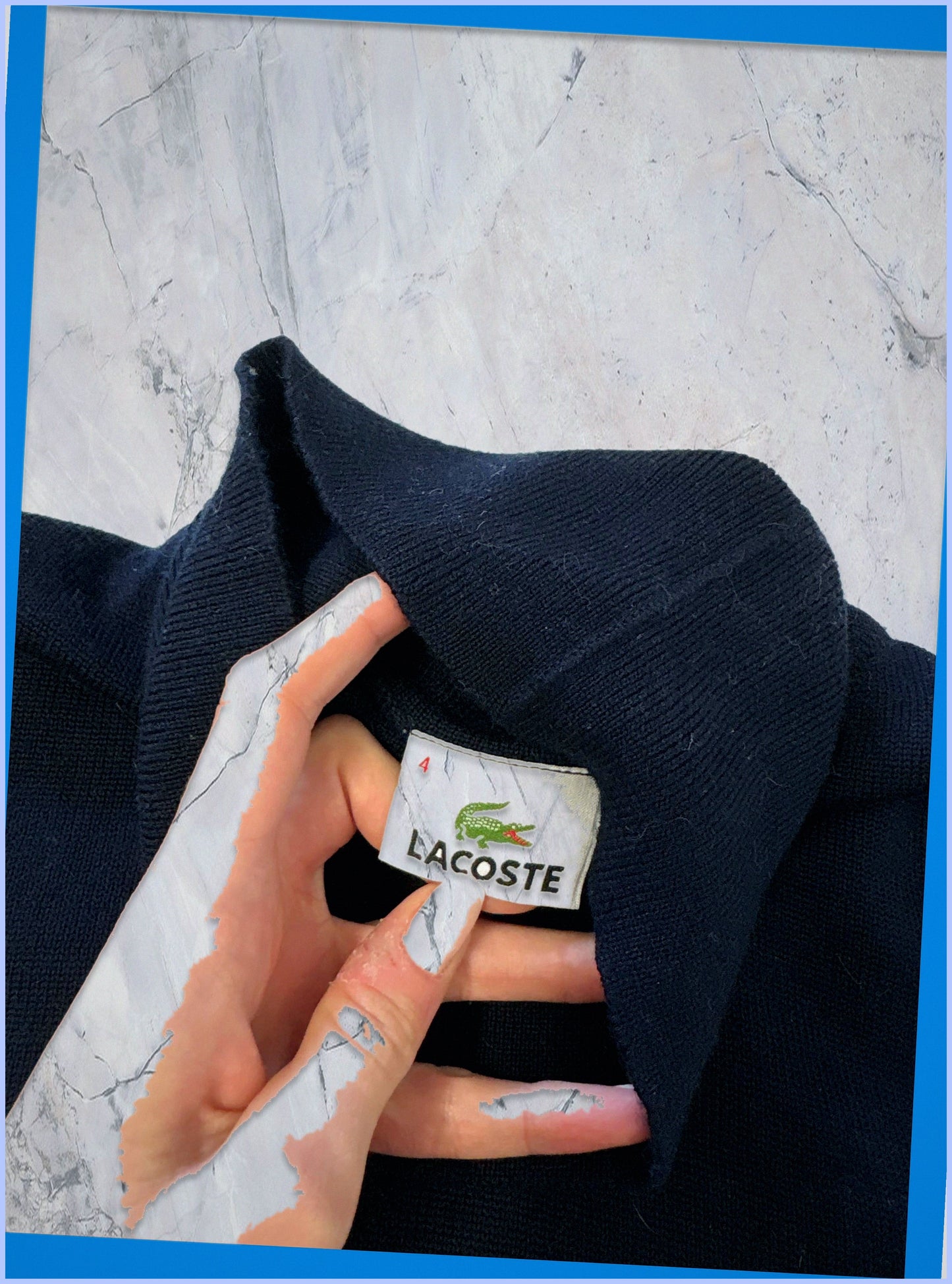 Lacoste Vintage Rollkragenpullover Wolle S navy 728 2