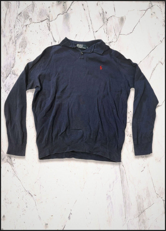 Polo Ralph Lauren Vintage Poloshirt Langarm Navy L 7 287