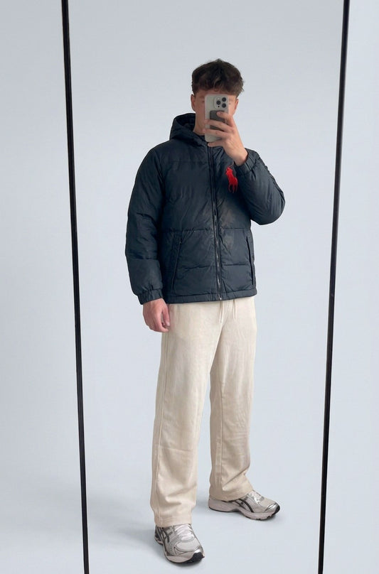 Polo Ralph Lauren Vintage Daunenjacke L 5-4-3-1 – getragenes Produktfoto