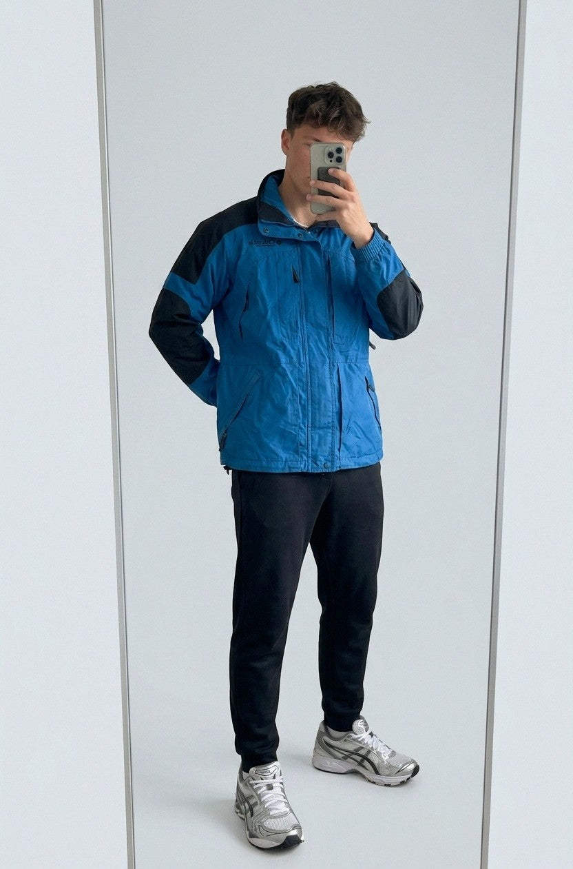 Columbia Vintage Jacke Damen L blau 2 in 1 möglich 7-270 – getragenes Produktfoto