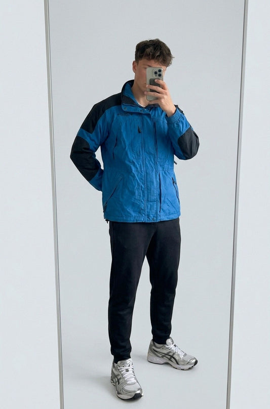 Columbia Vintage Jacke Damen L blau 2 in 1 möglich 7-270 – getragenes Produktfoto