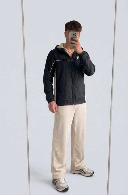 Nike Vintage Jacke S | schwarz weiß 7 2 8 9 – getragenes Produktfoto
