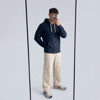 Vintage Polo Ralph Lauren Hoodie navy XL fit S 6-0-9-1 – getragenes Produktfoto
